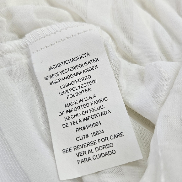 NEW R&M Richards White Sequin Ruffled Evening Wedding Jacket Top Medium - Picture 6 of 7